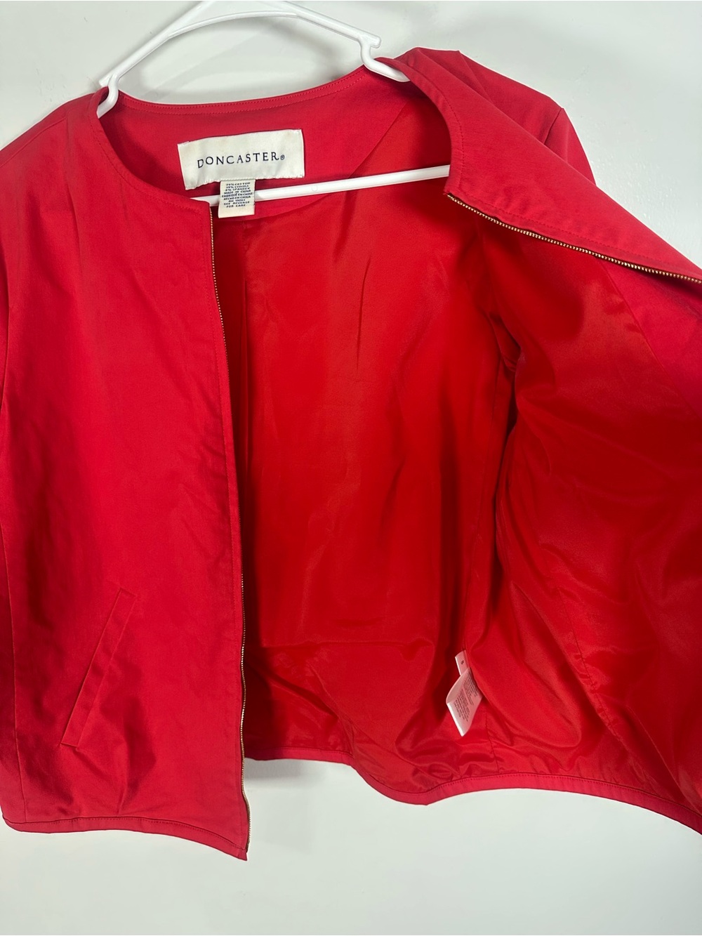 Y2K Vintage Doncaster Red Women's Collarless Jacket and skirt suit set size 8 - Picture 10 of 13